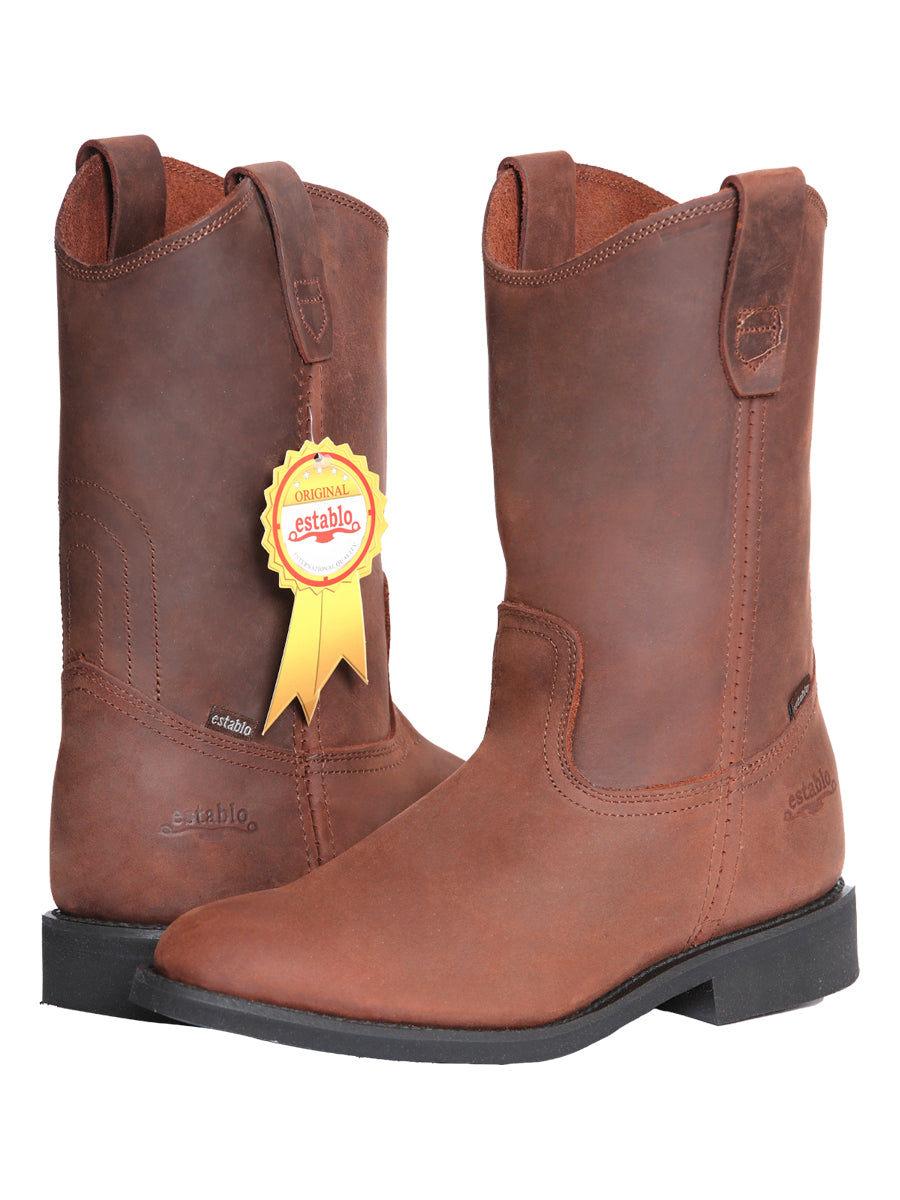Establo Men's Work Boot - Leather Grasso - Brown 315