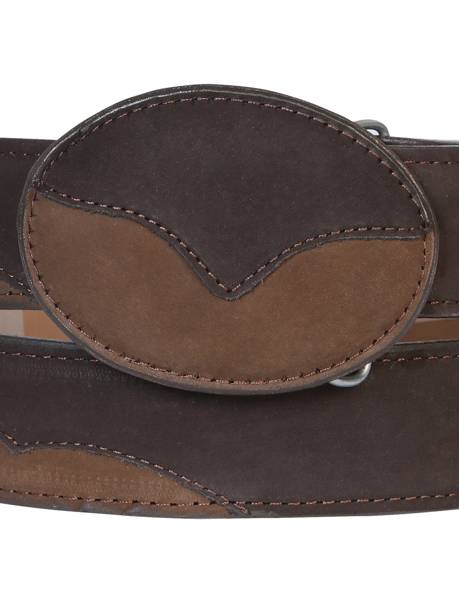 Cowboy Belt - El General - Leather Nobuck Choco 41108
