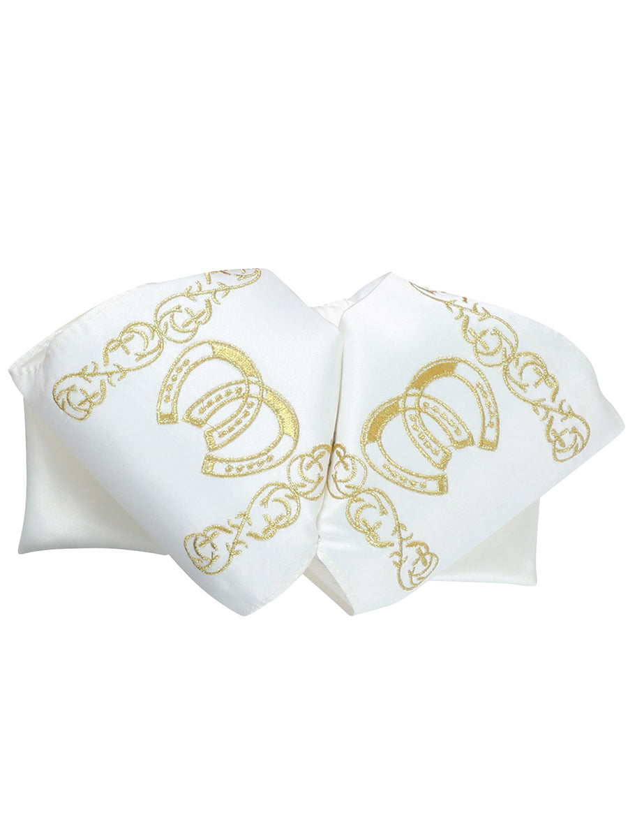Adult
Mexican Charro Bow Tie 100% Polyester Ivory/Gold 601601