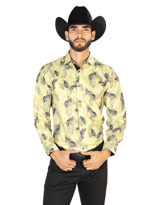 Yellow Casual Long Sleeve Shirt 43824