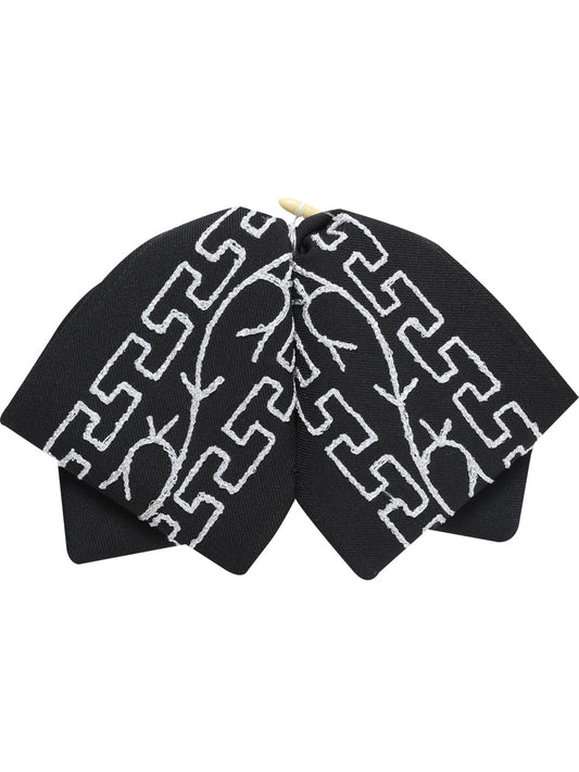 Adult 
Mexican Charro Bow Tie 100% Polyester Black/Silver  601114